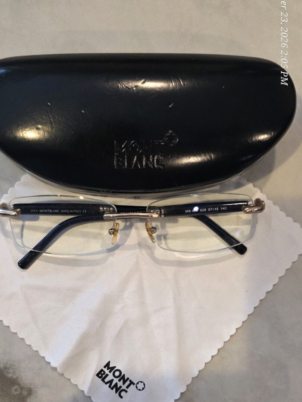 Montblanc Rimless Men's Glasses in Black and Gold